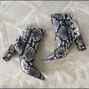 Snakeskin print Mark Fisher booties